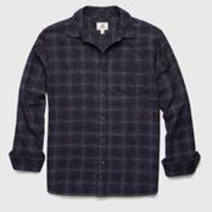 NWT Surfside Supply Brian Brushed Plaid Shirt - Navy Plaid Mens XXL